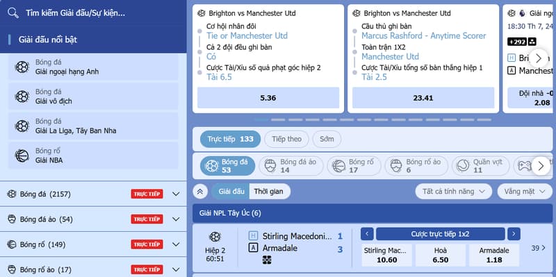 Thabet Thể thao: Sảnh cá độ đá banh đỉnh cao năm 2026 2 Cá cược trực tiếp